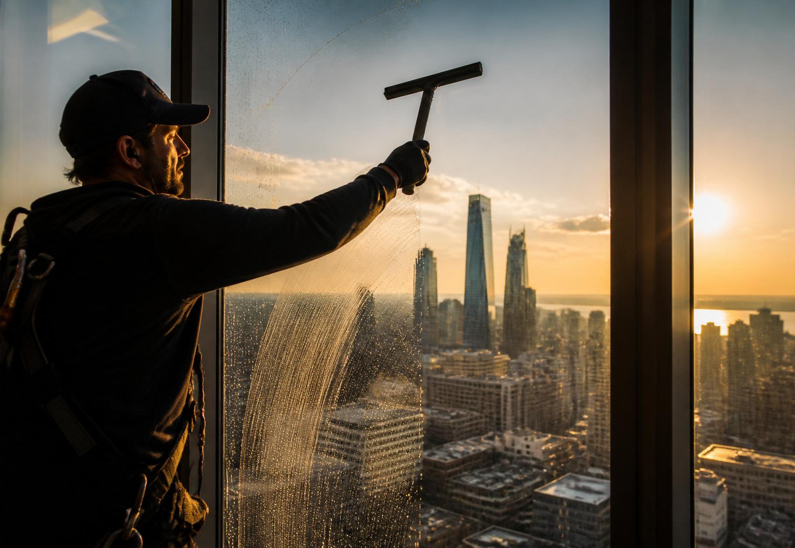 High-rise glass cleaning